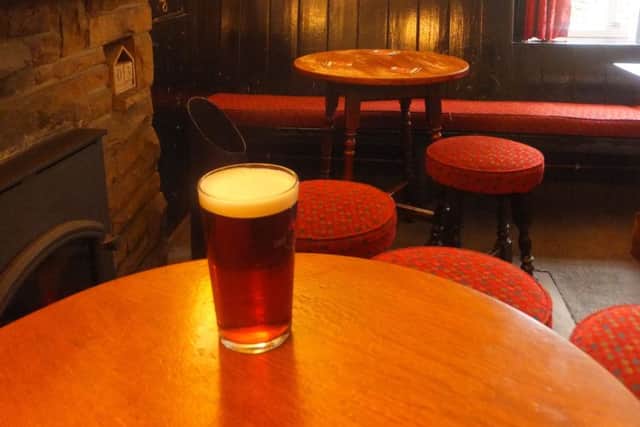 A refreshing pint at the Horseshoe Hotel, Egton Bridge.