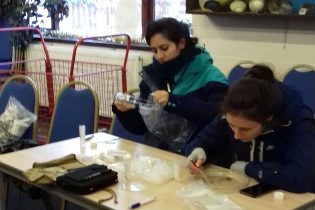 Researchers from the University of Liverpool study mosquito samples at Flamingo Land.