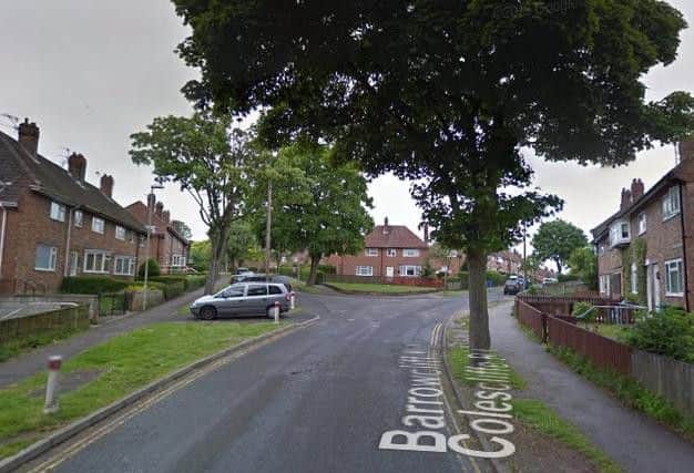 Two men were seen running in the direction of Colescliff Road in Scarborough after the car stolen crashed in Barrowcliff Road. Picture: Google
