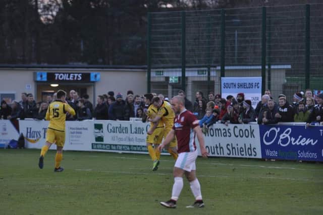 Boro celebrate Michael Coulson's opener