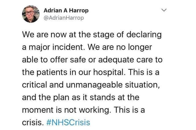 Dr Adrian Harrop's tweet