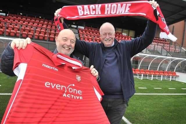 Boro chairman Trevor Bull, right, with boss Steve Kittrick