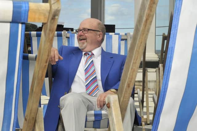 Howard Beaumont takes a break at the Scarborough Spa .pic Richard Ponter 173018c