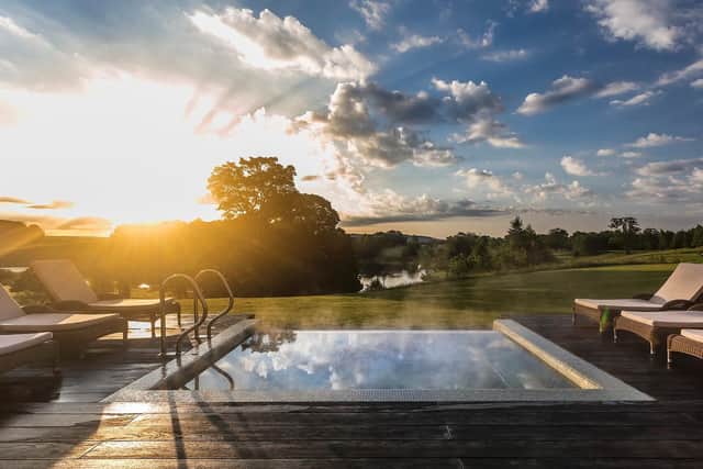 The infinity hot tub at Coniston's spa