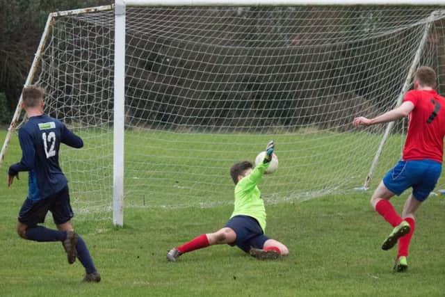 Angel Reserves' Marcus Mockridge makes it 3-0 against Radio Scarborough