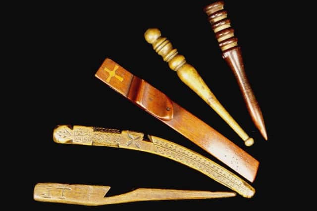 Knitting sheaths in the Scarborough Collections.