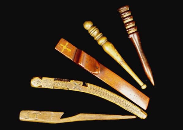 Knitting sheaths in the Scarborough Collections.