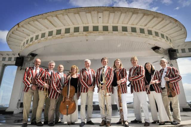 The Spa Orchestra . Paul Laidlaw with the Orchestra at The Spa Suncourt . pic Richard Ponter 174025a