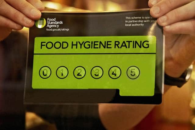 Premises can be rated between zero and five for their food hygiene score.