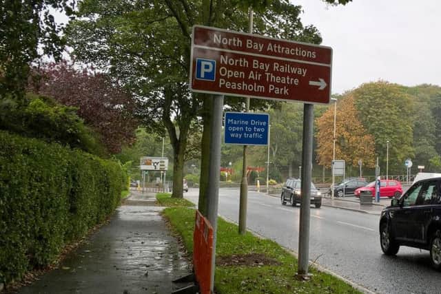 New signage in Peasholm.