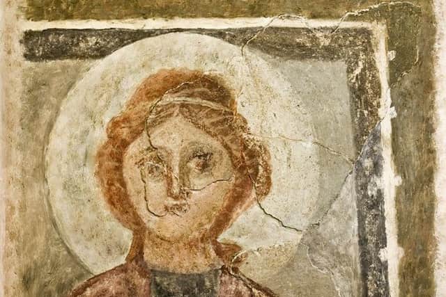 Example of painted Roman plaster.