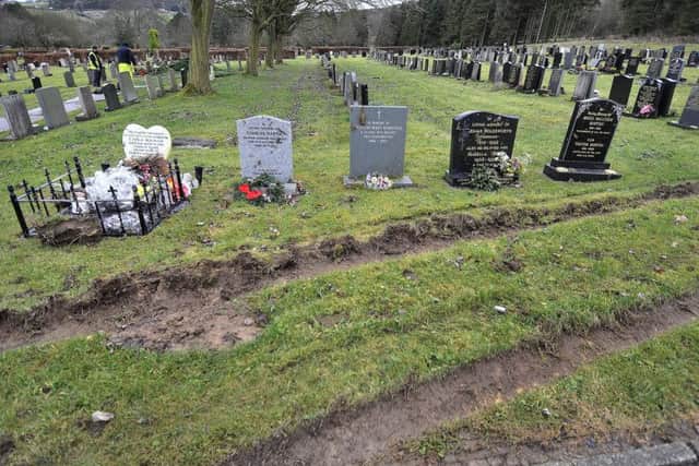 A vehicle had been driven recklessly around the cemetary causing damage to the grassed areas
