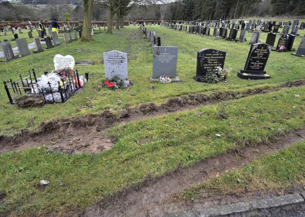 A vehicle had been driven recklessly around the cemetary causing damage to the grassed areas