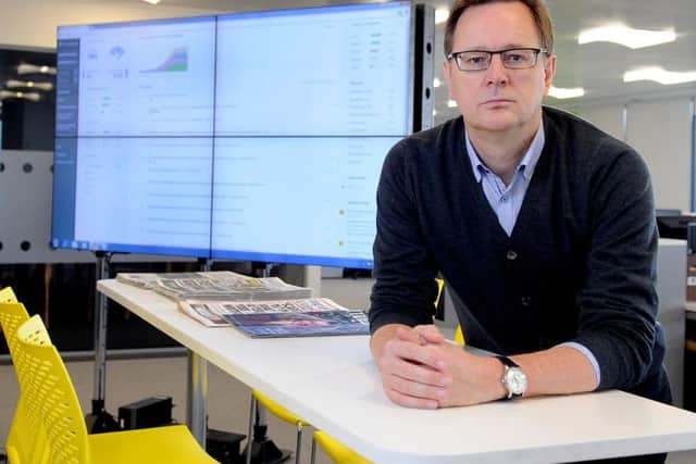Ashley Highfield, Johnston Press chief executive, in the newsroom of The Yorkshire Post.