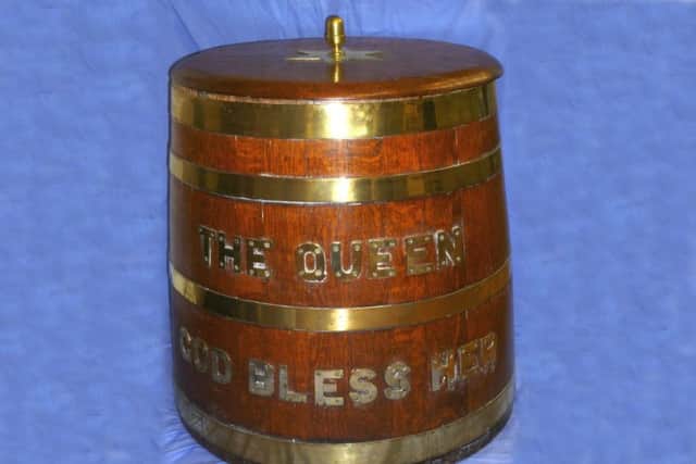 Royal Navy rum barrel, one of Scarborough Maritime Heritage Centres heaviest exhibits.