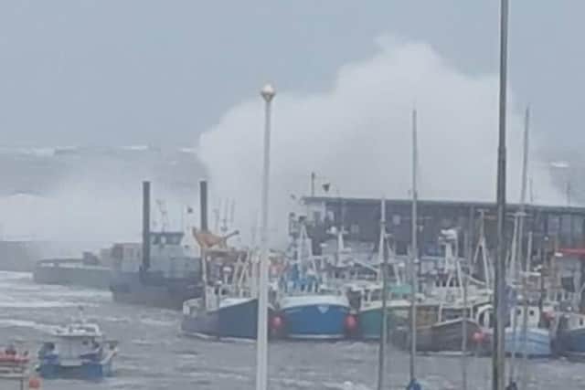 The scene at Bridlington Harbour