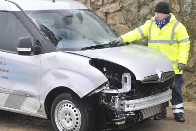 A car damaged last evening