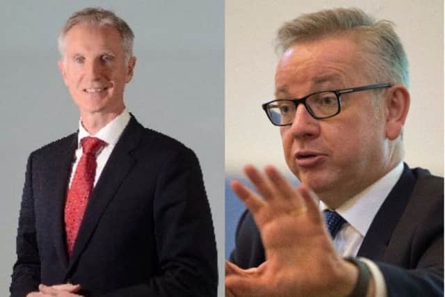Richard Flint, chief executive of Yorkshire Water, and Environment Secretary Michael Gove.