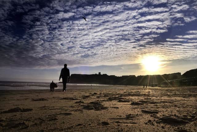 Early morning November sunshine on Scarborough's North Bay.