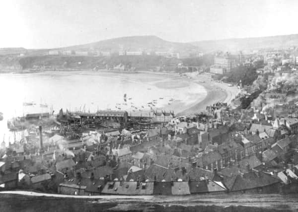 Early 1900s view of Scarboroughs old town and south bay.