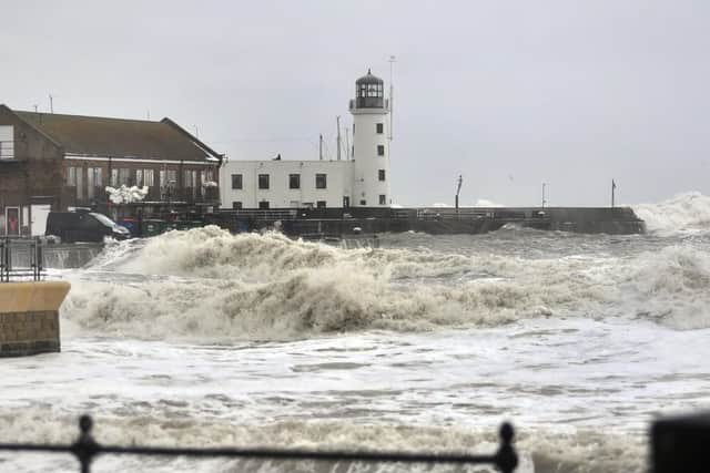 File pic: Heavy seas hit Scarborough seafront