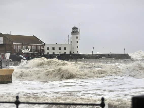 File pic: Heavy seas hit Scarborough seafront