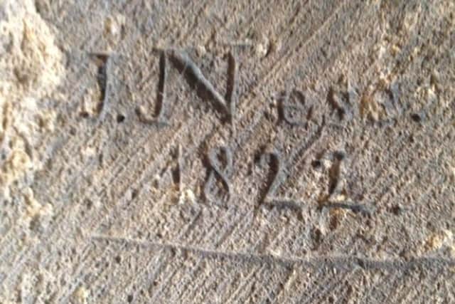 The stonemasons mark revealed during the restoration project of Byland Abbey.