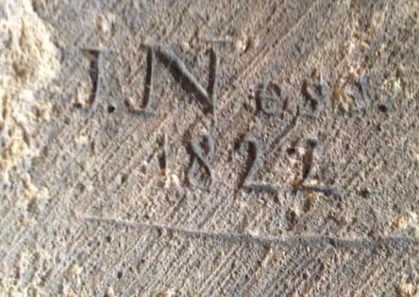 The stonemasons mark revealed during the restoration project of Byland Abbey.