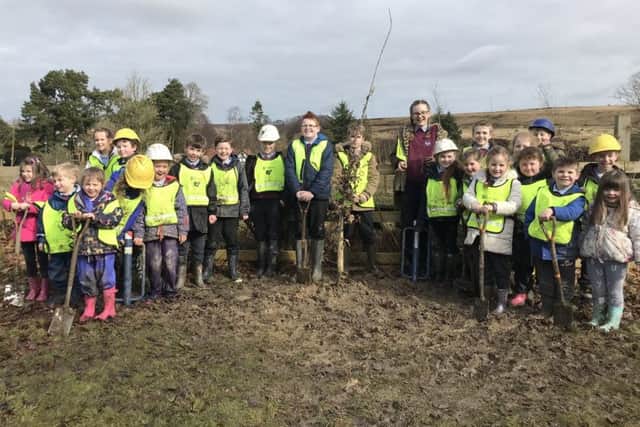 Children from Goathland Primary School have planted 12 English Oak Trees to help tell the story of the men of the village who lost their lives in WWI.