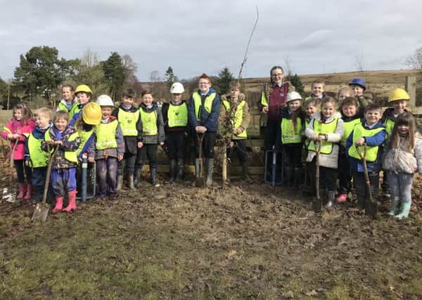 Children from Goathland Primary School have planted 12 English Oak Trees to help tell the story of the men of the village who lost their lives in WWI.
