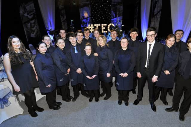 Scarborough Tec on Filey road hosts a special evening of food and drink prepared by top local chefs and Tec students. Ready to recieve the guests for the evening. pic Richard Ponter 181117c