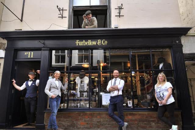 Furbellow & Co. A family affair with Mark Parkin, mum Karen Parkin, Liam Parkin and Ceri Parkin, plus Neil Cook (top) who helped renovate the shop. Danielle Parkin is also a co-owner but not pictured. Picture by Richard Ponter.