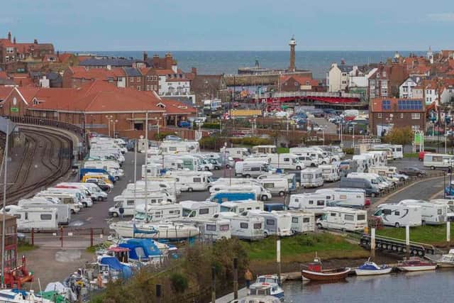 Campervans parking in Whitby. Picture by Peter Horbury.