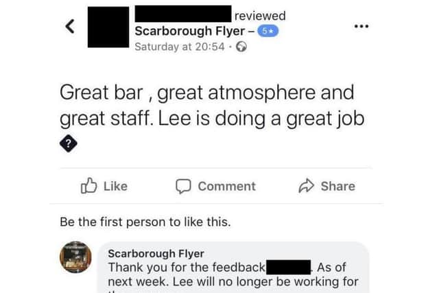 The account even told reviews Lee the manager was leaving