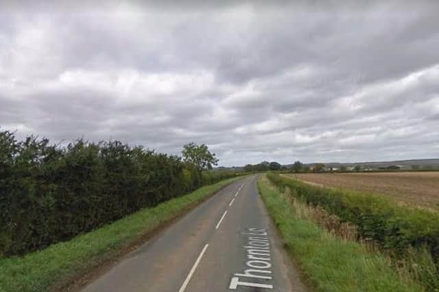 The crash happened on Thornton Lane between High Marishes and Thornton-Le-Dale. Picture: Google