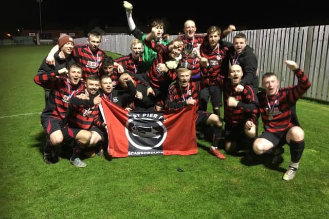 West Pier Reserves celebrate winning the League Trophy