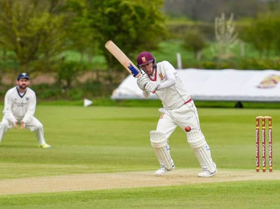 Chris Dove in batting action for Staxton in their defeat against Staithes. Pictures by Will Palmer.