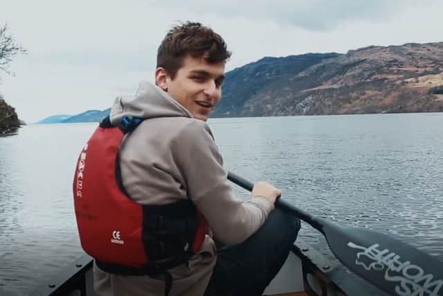 Jacob Allen canoeing on Loch Ness.