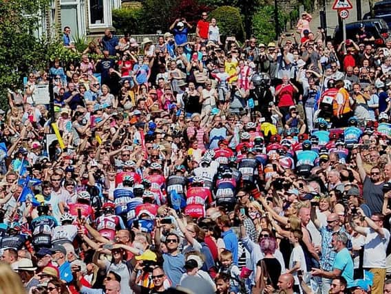 Amazing scenes as the Tour de Yorkshire leaves Richmond this afternoon. Picture: Simon Hulme