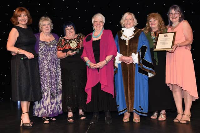 Volunteers from the Kingfisher Cafe with host Clare Frisby and Cllr Caroline Fox