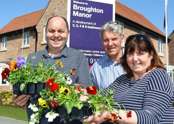 Nick Fletcher, Christopher Turner and Sue Sedman from Malton in Bloom.