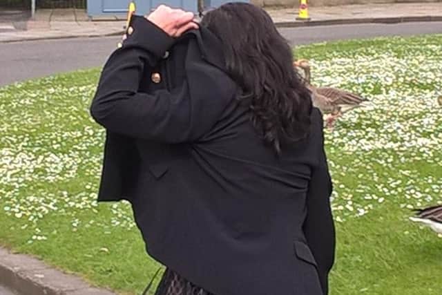Samantha Bush outside of court