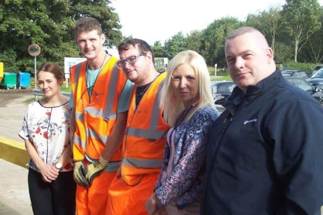 Pictured from left: Karolina Manalastas (GI Group), Andrew Welbourne and Daniel Chaplin with Leanne Arnell and Iain Ferguson.
