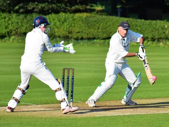 Nigel Clapham smashed 92 in Scalby Bs 119-run win against Ebberston B in Division C of the Andy Hire Evening Cricket League