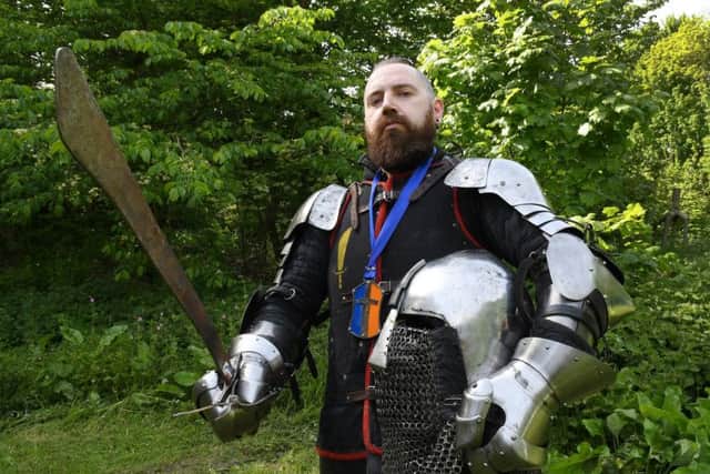 The armour and weapons can weigh 45kg