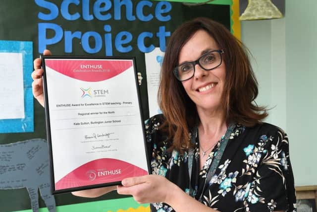 Kate Sutton from Burlington Junior School with her certificate