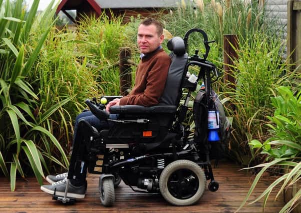 Jason Liversidge in his usual wheelchair which he will swap for a 55mph model