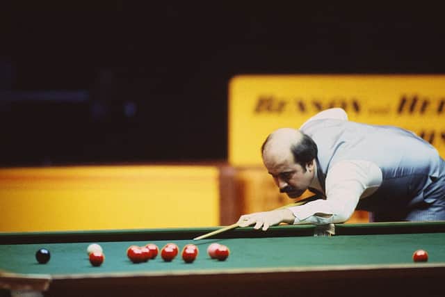 Willie Thorne competing in the Masters at Wembley Conference Centre in 1986. Photo by Trevor Jones/Getty Images