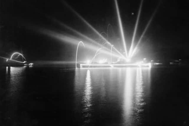 From the EMPRESS as units of the British East Indies Fleet celebrated VJ night at Trincomalee (Photo: IWM)