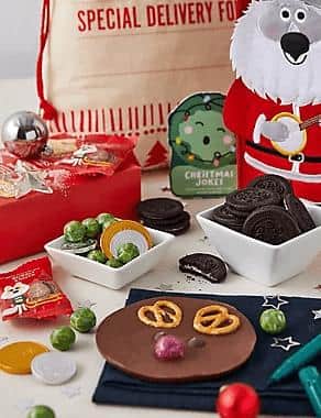 Food gift baskets: Marks & Spencer: Santa's Sack of Christmas Treats, £30